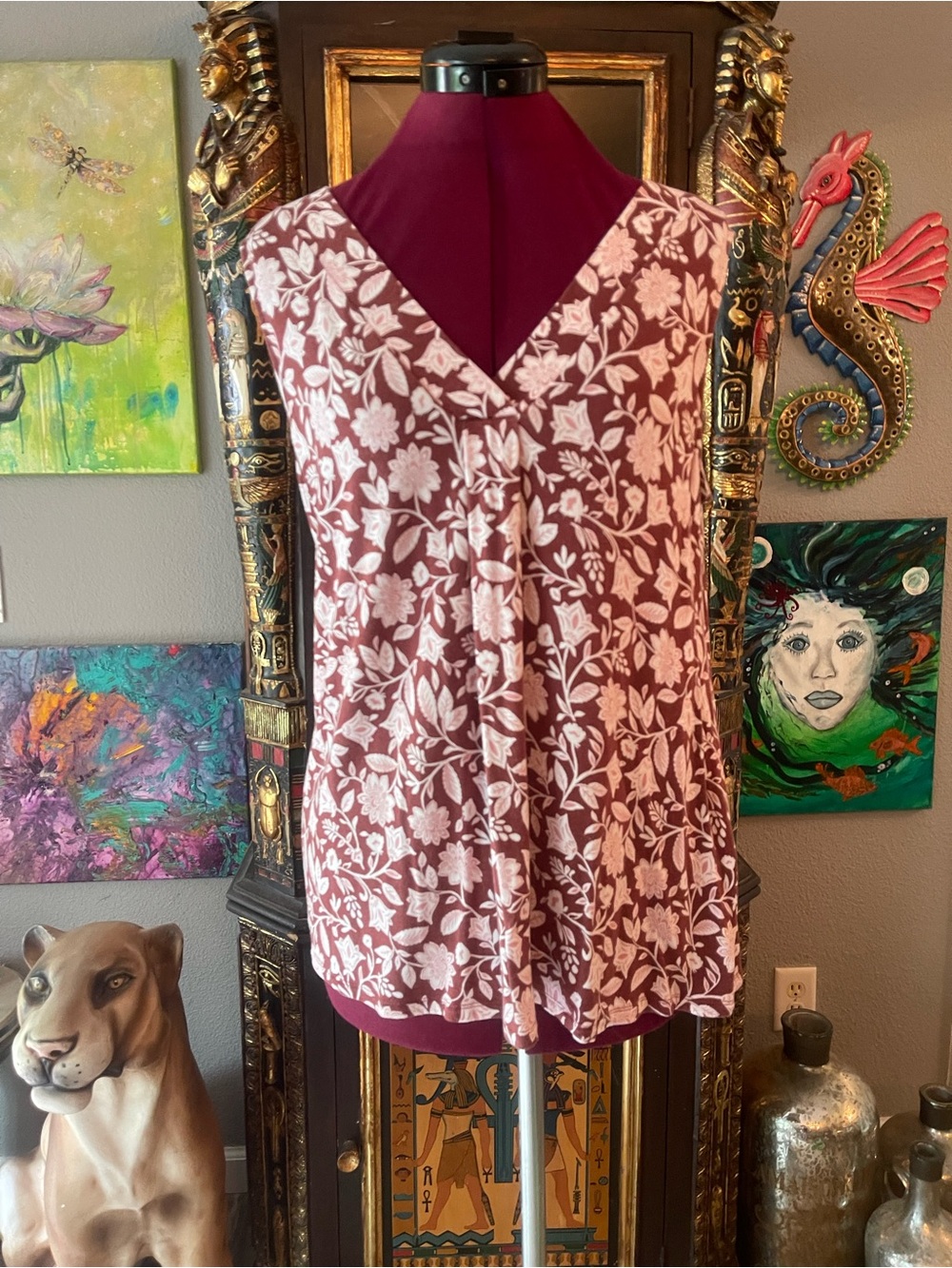 croft & barrow Floral V-Neck Sleeveless Camisole - Rose
